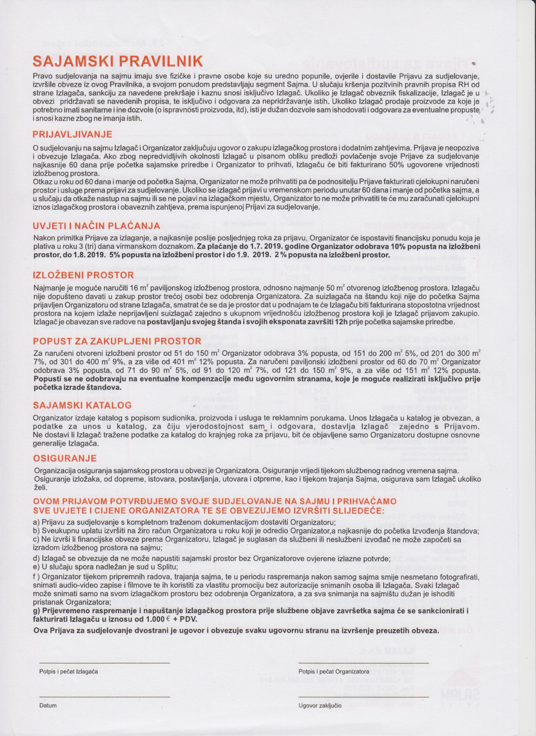 Prijava za sudjelovanje str.2